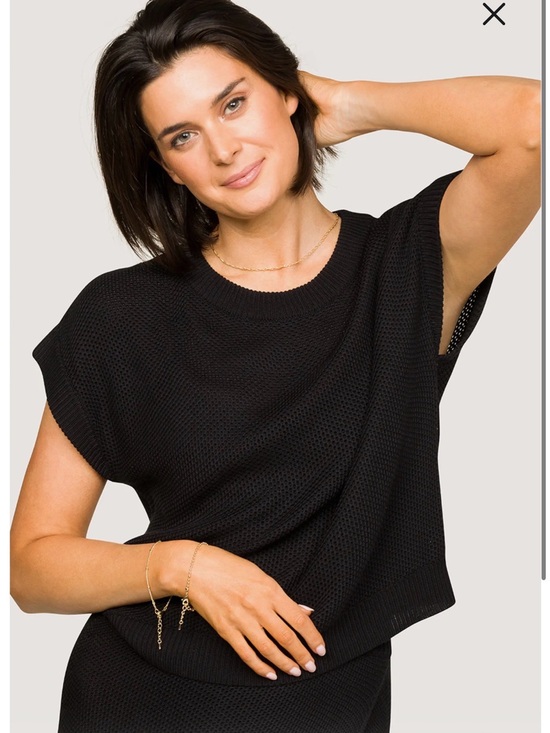 Alala Tops - ALALA NWT Tropez Knit Cap Sleeve Sweater Top - Black, Size L